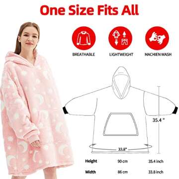 Chavish Oversized Glow in the Dark Hoodie Blanket