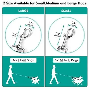 2 Dog Leash, 360° Swivel No Tangle Double Dog Walking & Training Leash, Comfortable Shock Absorbing Reflective Bungee Lead Walk 2 Dogs with Ease
