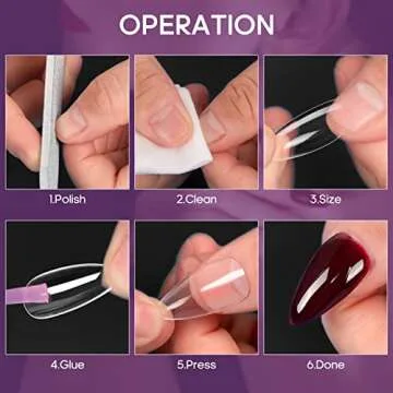 Almond Nail Tips Funfe 240PCS Clear Nail Tips Soft Gel Nail Tips Full Cover Nail Short Almond Nail 12 Sizes Artificial Pre-shape Stiletto False Nail Oval Design Press On Nails for Home DIY Nail Salon