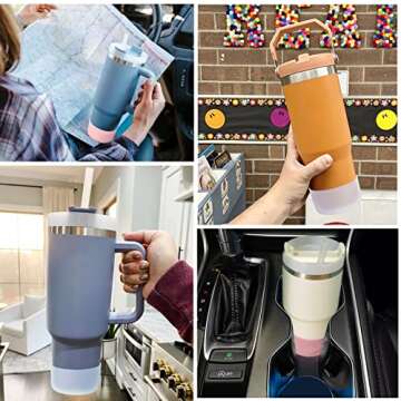 AIERSA 2Pcs Silicone Boot Sleeve for Stanley Quencher 40oz 30oz Tumbler with Handle,for IceFlow 20oz...