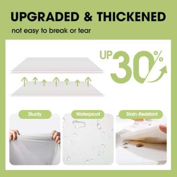 Pureegg Plastic Table Cloth Disposable - 8 Packs, Table Cloth for Retangle Table, 54"x108" Decorative Tablecloth for Parties, Picnics, Camping, Waterproof & Stain-Resistant, White