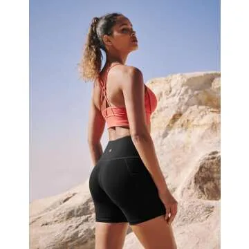 Heathyoga Biker Shorts with Tummy Control and Pockets