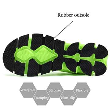 Wrezatro Women's Slip on Comfort Running Shoes - Fluorescent Green