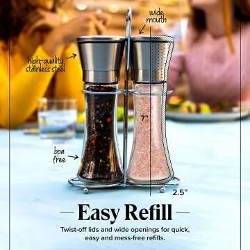 Stainless Steel Salt and Pepper Grinder Set