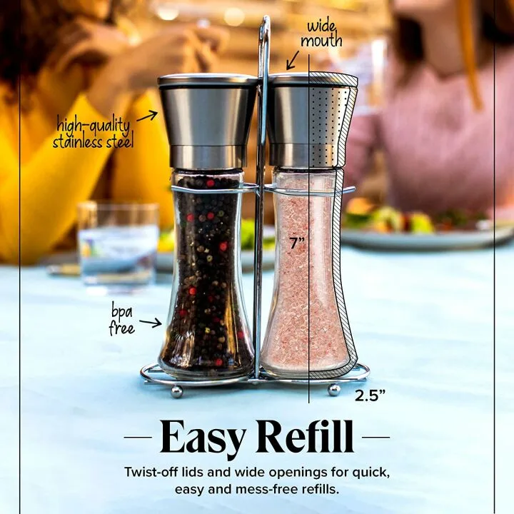 Stainless Steel Salt and Pepper Grinder Set