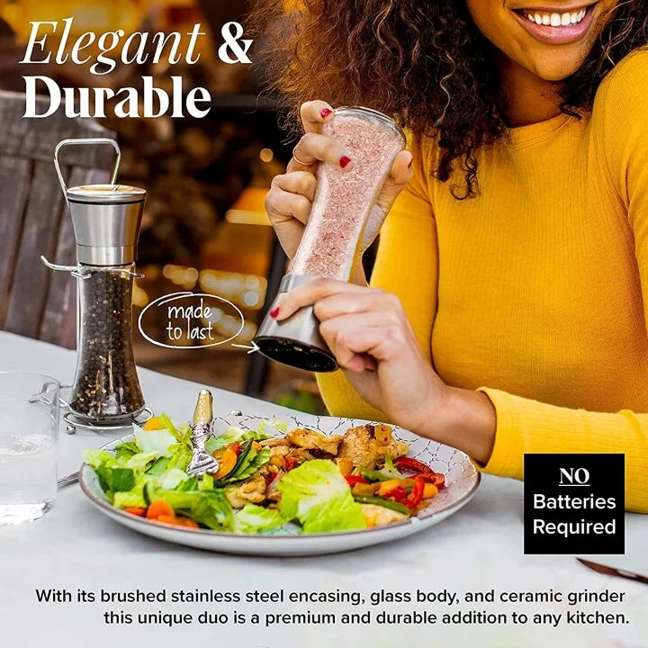 Stainless Steel Salt and Pepper Grinder Set