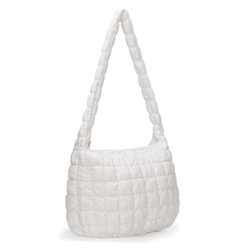 YFGBCX Quilted Tote Bag: Lightweight Puffy Crossbody Bag with Zip Closure