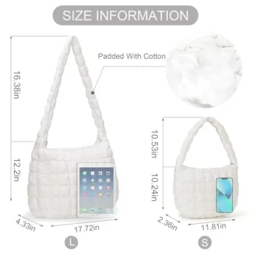 Stylish YFGBCX Quilted Tote Bag for Women - Lightweight & Spacious