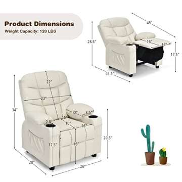 Costzon Kids Recliner Adjustable Lounge Chair for Children