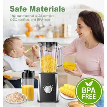 PSIIDAN Smoothie Blender, Personal Blenders for Smoothies and Shakes, Smoothies Maker and Coffee Grinder with 2 To-Go Cups, Countertop Blender for Kitchen, BPA Free