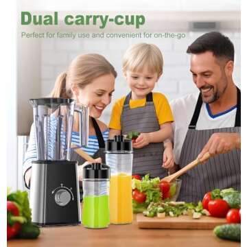PSIIDAN Smoothie Blender, Personal Blenders for Smoothies and Shakes, Smoothies Maker and Coffee Grinder with 2 To-Go Cups, Countertop Blender for Kitchen, BPA Free