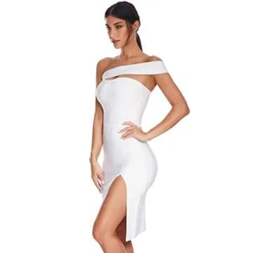 Stylish One Shoulder Bandage Dress for Women Weddings