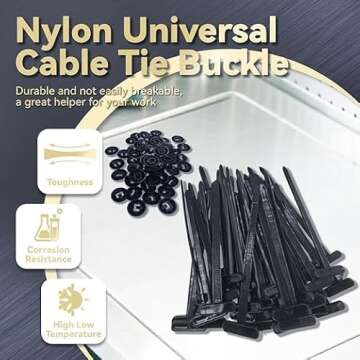 Nylon Universal Cable Tie Buckle for Automotive Repairs 50PCS