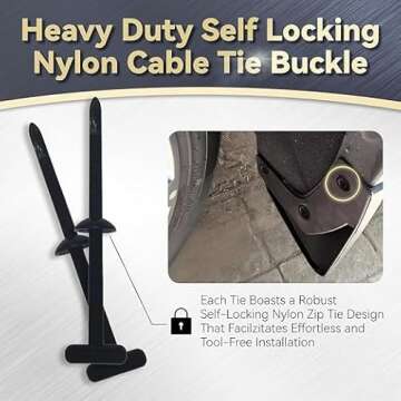 Nylon Universal Cable Tie Buckle for Automotive Repairs 50PCS