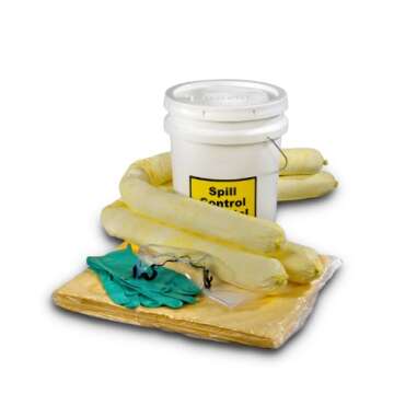 ESP SK-H5 16 Piece 5 Gallons Hazmat Absorbent Spill Kit, 5 Gallons Oil Absorbency,Yellow