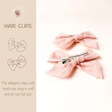 Niceye 24 Baby Hair Clips Set - Handmade Bow Accessories
