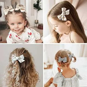 Niceye 24 Baby Hair Clips Set - Handmade Bow Accessories