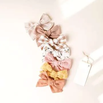 Niceye 24 Baby Hair Clips Set - Handmade Bow Accessories