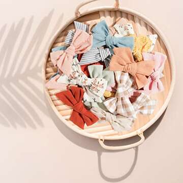 Niceye 24 PACK Baby Girl Hair Clips Set, Hair Bows Barrettes Handmade Accessories Alligator Clip for Babies Infant Toddlers Kids in Pairs