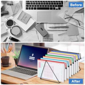 40 Pack Mesh Zipper Pouch Bags, A4 Mesh Bags with Zipper in 8 Color, Waterproof Zip File Folder Pouch for Organization Storage, Letter Size Zipper Bag for Classroom/Home/Office