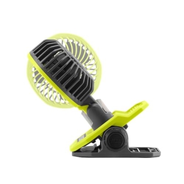 RYOBI  USB Clamp Fan with 2.0 Ah Battery & Cable