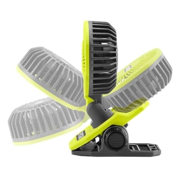 RYOBI  USB Clamp Fan with 2.0 Ah Battery & Cable