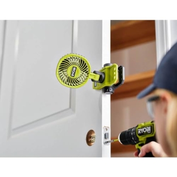 RYOBI  USB Clamp Fan with 2.0 Ah Battery & Cable