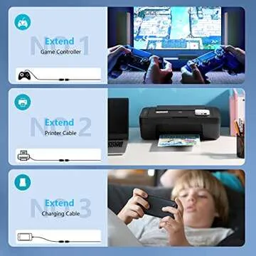 Hisatey USB Extension Cable 20 ft, Long USB Extension Cable USB Extender Nylon Braided USB 3.0 Extension Cable for Webcam, Camera, Phone, Mouse, Keyboard, Printer and More