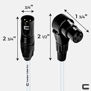 Balanced XLR Cable Male to Right Angle Female - 1.5 Feet White