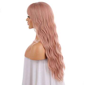 eNilecor Orange Pink 27" Curly Wig for Women