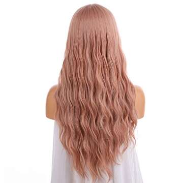 eNilecor Orange Pink 27" Curly Wig for Women