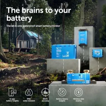 Victron Energy SmartShunt IP65 Battery Monitor (Bluetooth) - Victron Smart Shunt - 6.5V-70V, 500 amp