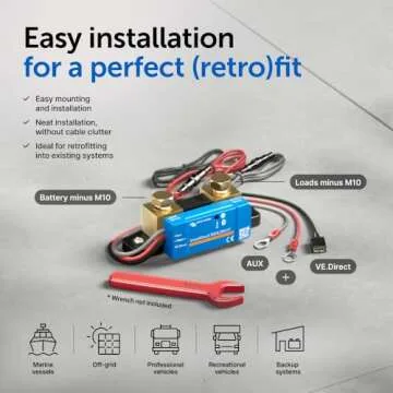 Victron Energy SmartShunt IP65 Battery Monitor (Bluetooth) - Victron Smart Shunt - 6.5V-70V, 500 amp