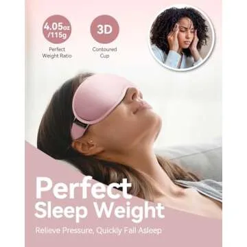 Sleep Mask for Women Men - 3D Contoured Cup, Weighted Sleep Mask, Light Blocking, FACEMOON Eye Mask for Sleeping, Soft Memory Foam, Night Shift Nurse, Travel, and Long Flight Essentials(Pink)