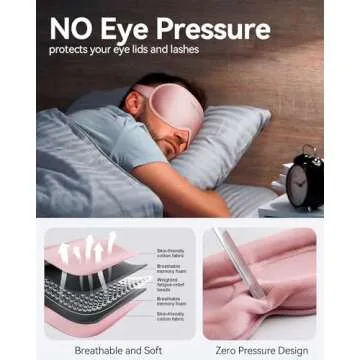 Sleep Mask for Women Men - 3D Contoured Cup, Weighted Sleep Mask, Light Blocking, FACEMOON Eye Mask for Sleeping, Soft Memory Foam, Night Shift Nurse, Travel, and Long Flight Essentials(Pink)