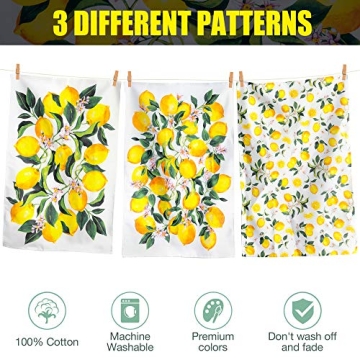 Vibrant KOALAND Lemon Tea Towels, Set of 3 Stylish Dish Towels
