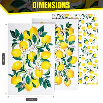 Vibrant KOALAND Lemon Tea Towels, Set of 3 Stylish Dish Towels