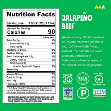 Chomps Variety Trial Pack, Grass Fed and Free Range Beef & Turkey Sticks, 8 Flavor Pack - Keto, Paleo, Whole30