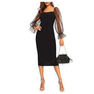 Elegant WDIRARA Women's Flounce Dress in Carbon Black
