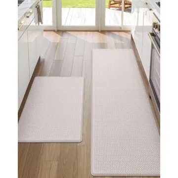 DEXI Kitchen Mats for Floor Cushioned Anti Fatigue, Set of 2, 17x29+17x59, Waterproof Stain Resistan...