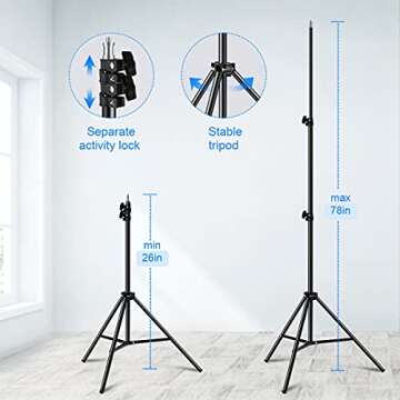 2PCS Portable Softbox Photography Lighting Kit Continuous Light System 85W Video Lighting Bulbs Phot...