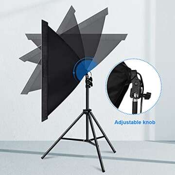 2PCS Portable Softbox Photography Lighting Kit Continuous Light System 85W Video Lighting Bulbs Photography Photo Studio Equipment for Filming Model Portraits Advertising Shooting (A)