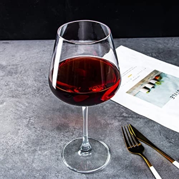 YARYOUNG Burgundy Wine Glasses Set of 6, Elegant 20 oz