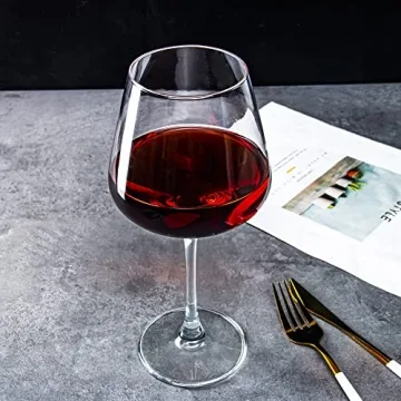 YARYOUNG Burgundy Wine Glasses Set of 6, Elegant 20 oz