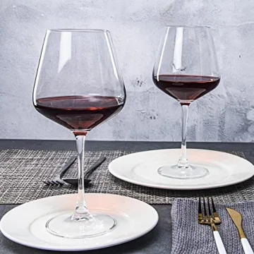 YARYOUNG Burgundy Wine Glasses Set of 6, Elegant 20 oz