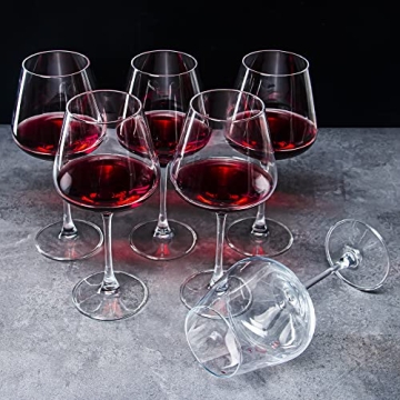 YARYOUNG Burgundy Wine Glasses Set of 6, Elegant 20 oz