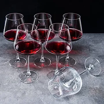 YARYOUNG Burgundy Wine Glasses Set of 6, Elegant 20 oz