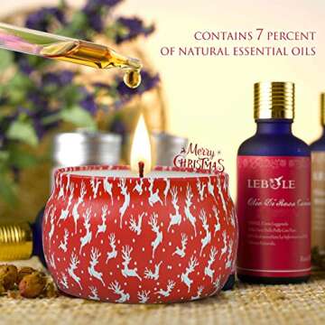 Christmas Scented Candles Gifts Set for Women 4 Pack, 4.4 oz Soy Aromatherapy Candles for Home Scented Decoration, Long Lasting Jar Candles for Her Birthday Gifts Christmas Presents for Best Friends