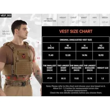 Tuxapo Tactical Molle Vest Lightweight Adjustable for Men