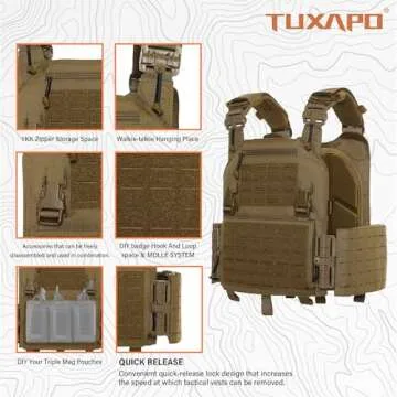 Tuxapo Tactical Molle Vest Lightweight Adjustable for Men